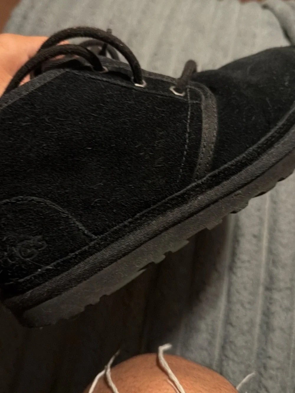 UGG Women's Black Suede Lace-Up Winter Boots